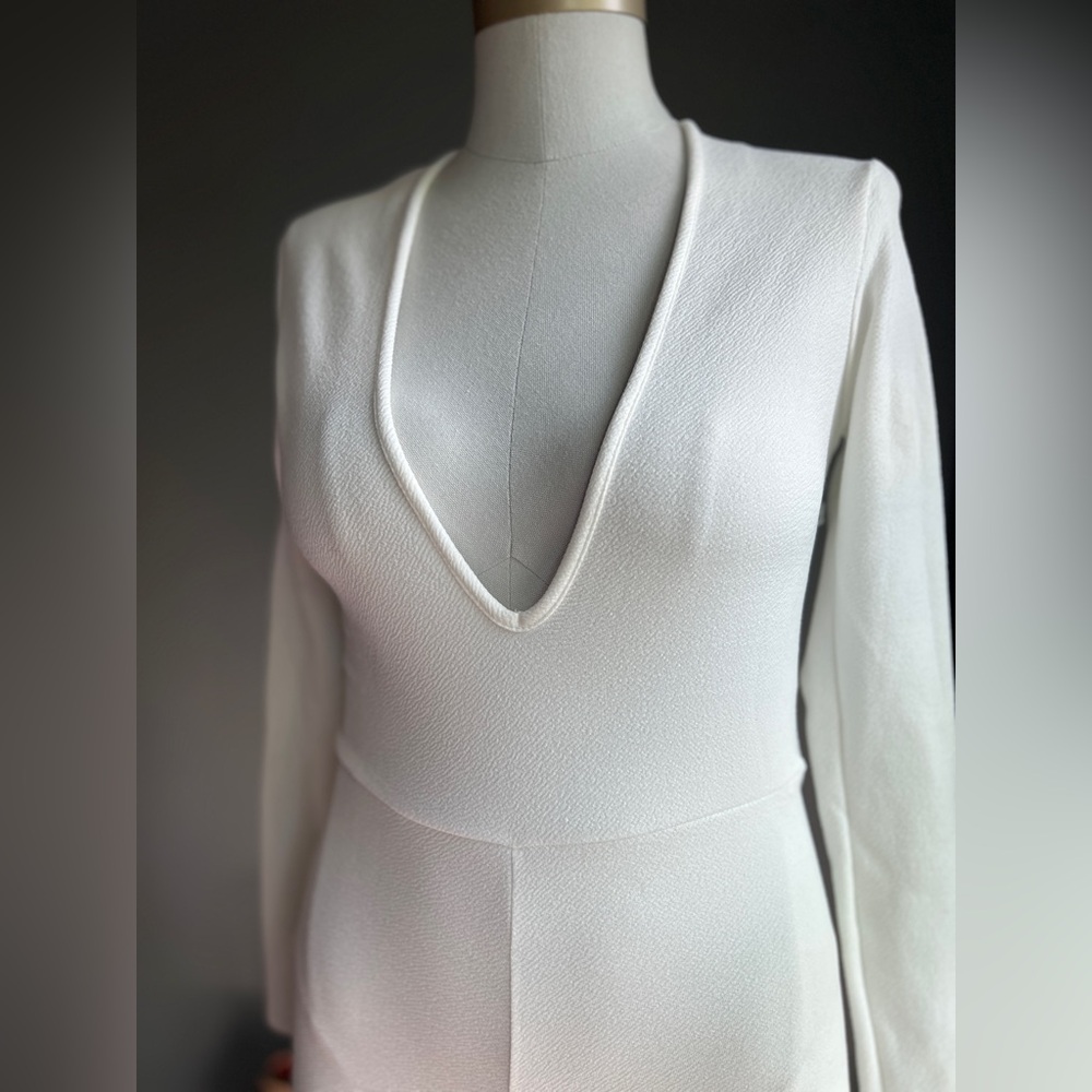 NWT Boho White Bodycon Catsuit Jumpsuit Size 4 - Picture 5 of 6